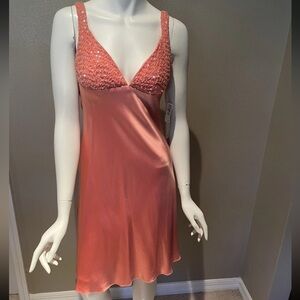 Maria Bianca Nero coral 100% silk and sequin dress Size S